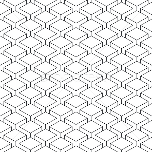 Seamless pattern witheffect cubes in perspective Stock photo © feelisgood