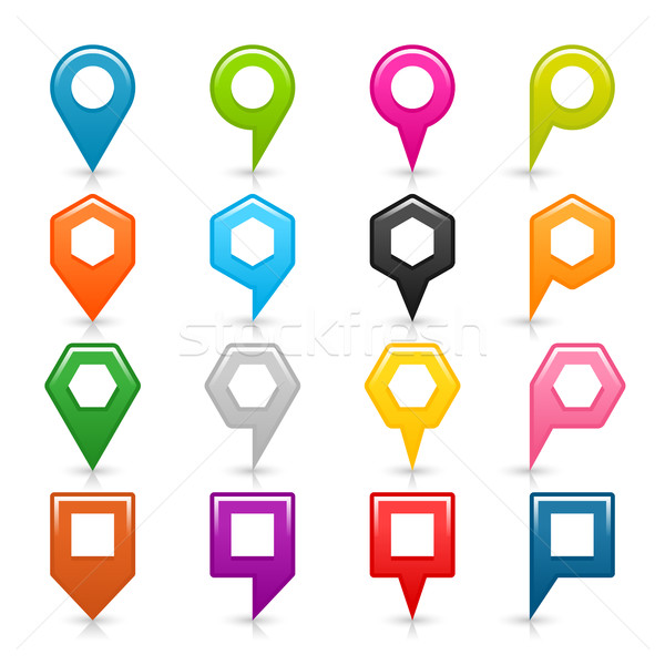 Flat set map pin icon Stock photo © feelisgood