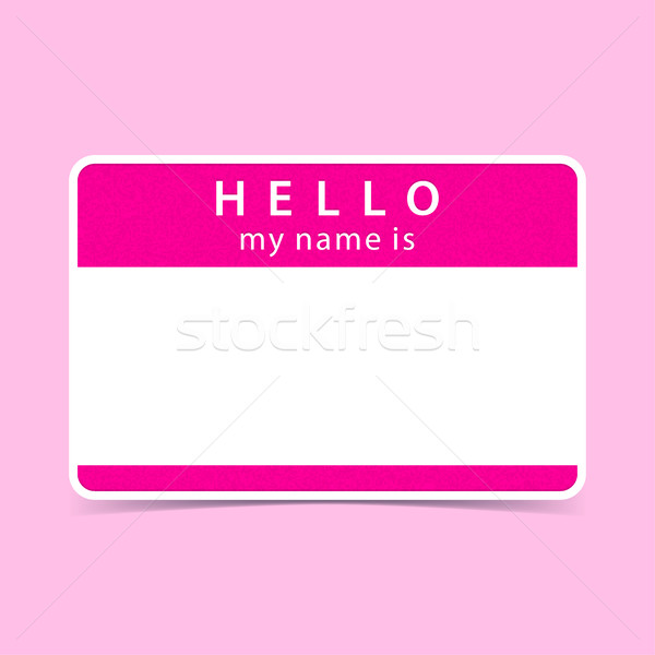 Blank name tag sticker HELLO Stock photo © feelisgood