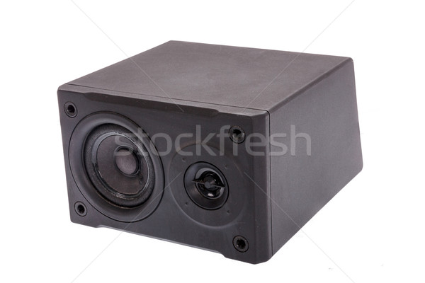 aside photo of black  audio speaker Stock photo © feelphotoart