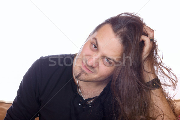 Sorunları adam yüz saç güzellik cilt Stok fotoğraf © feelphotoart