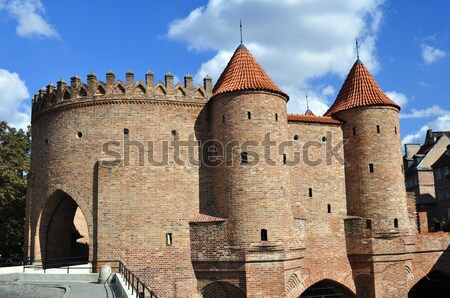 Warschau Polen mittelalterlichen Befestigung Stadt Ziegel Stock foto © FER737NG