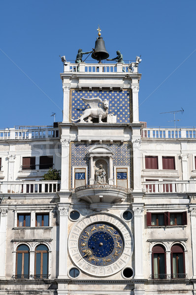 Foto stock: Relógio · torre · edifício · Veneza · astronômico · leão