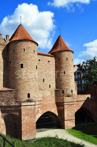 Warschau Polen mittelalterlichen Befestigung Stadt Ziegel Stock foto © FER737NG