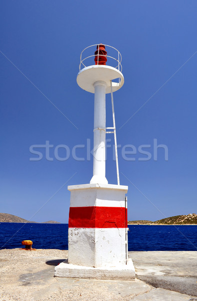 Foto stock: Navegação · farol · oriental · vermelho · marinha · costa