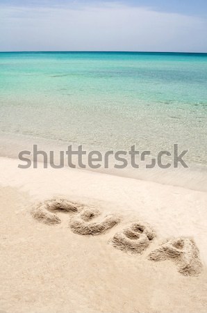 Kubańczyk plaży Kuba słowo napisany plaża piaszczysta Zdjęcia stock © FER737NG