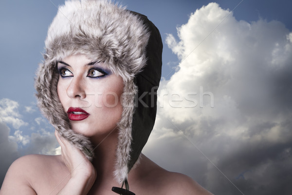 Frio inverno rainha música cara mulheres Foto stock © Fernando_Cortes