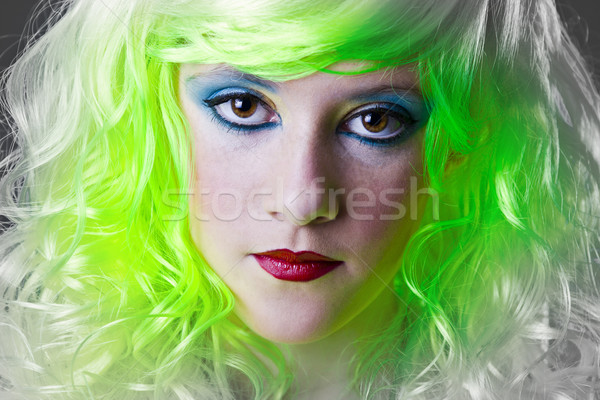 Sério verde fadas menina cara luz Foto stock © Fernando_Cortes