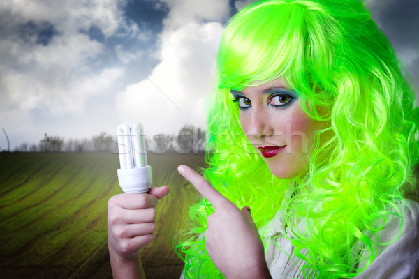 recicling green fairy girl Stock photo © Fernando_Cortes