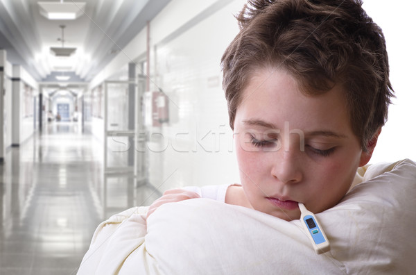 sick child in hospital. Fever and flu Stock photo © Fernando_Cortes