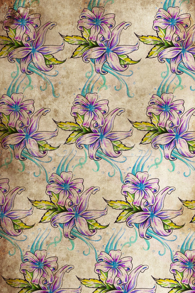 入れ墨 デザイン 花 パターン ヴィンテージ 紙 ストックフォト © Fernando_Cortes