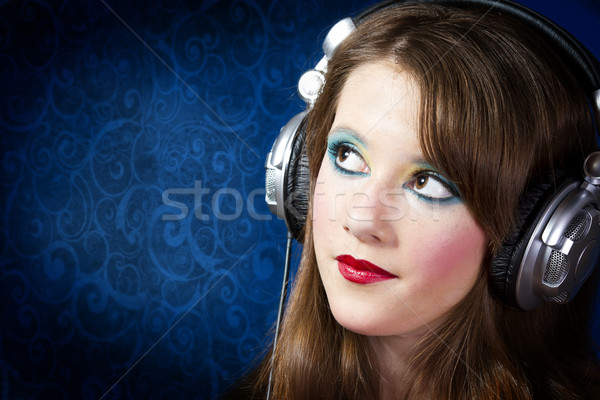 Mooie tiener dromerig gezicht gelukkig Stockfoto © Fernando_Cortes