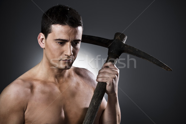 Farmer with pickaxe  Stock photo © Fernando_Cortes