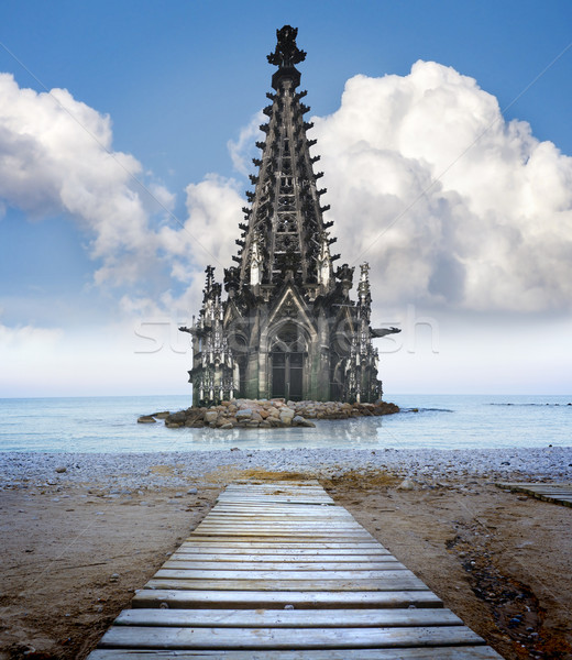 Küresel isınma katedral yarım deniz su gökyüzü Stok fotoğraf © Fernando_Cortes