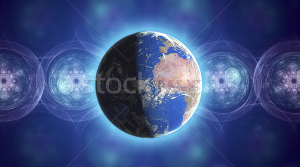 Stockfoto: Realistisch · aarde · planeet · ruimte · kleurrijk · effecten