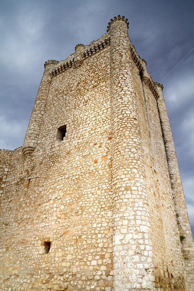 Kasteel Spanje middeleeuwse gebouw textuur wolken Stockfoto © Fernando_Cortes