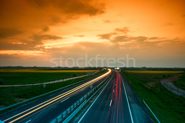 Autók száguld autópálya város autó út Stock fotó © Fesus