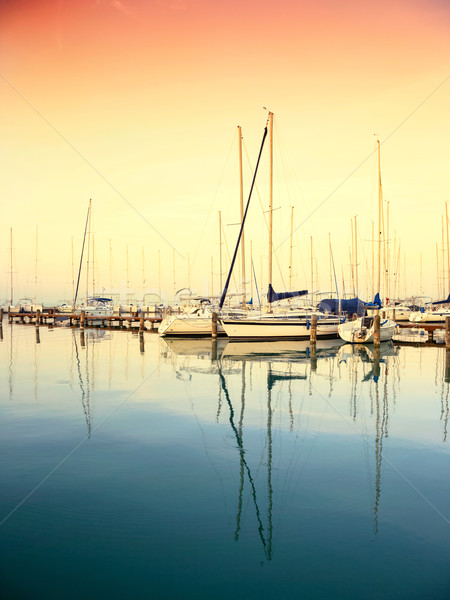 Navegação barcos marina lago Balaton madeira Foto stock © Fesus