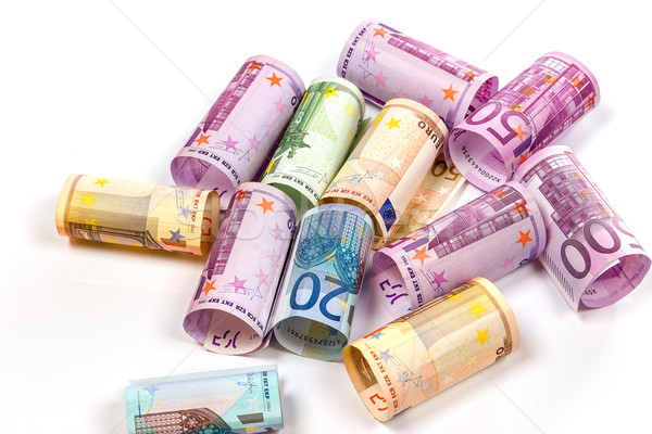 Rolled up Euro bills Stock photo © Fesus