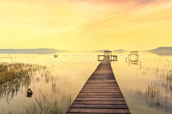 Pier lago Balaton céu Foto stock © Fesus