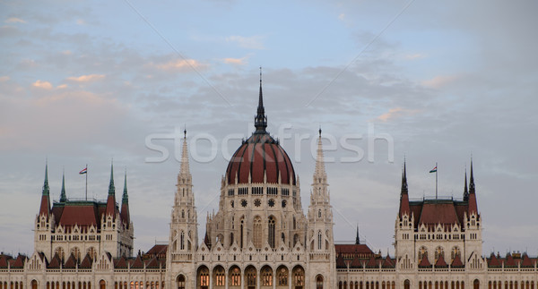 Hongrois parlement bâtiment coucher du soleil Budapest Hongrie Photo stock © Fesus