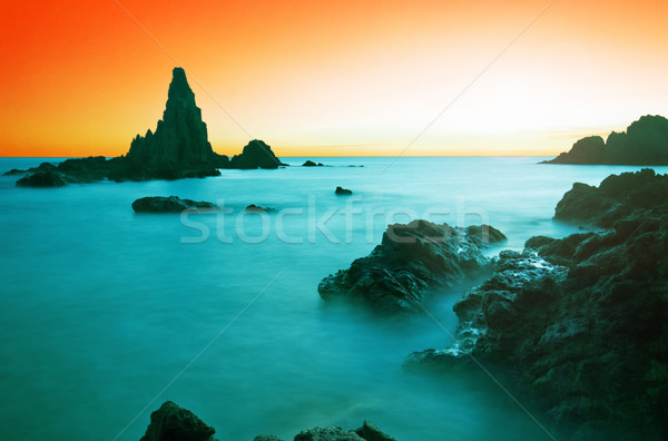Sunset on the coast of the natural park of Cabo de Gata  Stock photo © Fesus