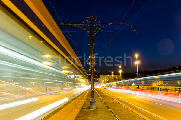 Margaret bridge at the night in  Budapest Stock photo © Fesus