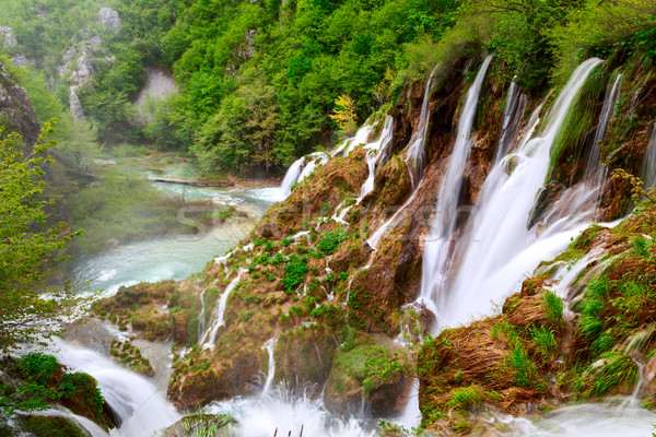 Waterfalls in Plitvice National Park Stock photo © Fesus