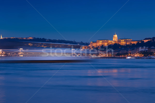 Stock photo: Hungarian landmarks,panorama of Budapest at night