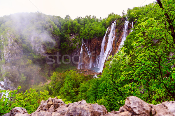 Rainy day in Plitvice national park Stock photo © Fesus