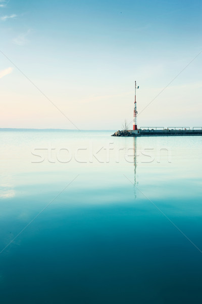 Bom nascer do sol lago Balaton Hungria água Foto stock © Fesus