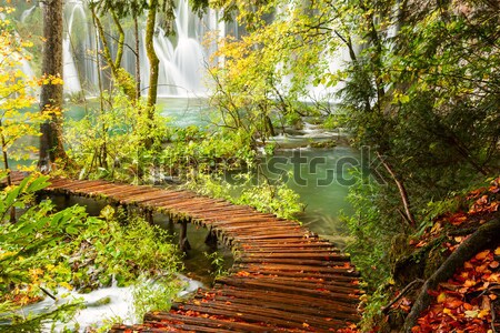 The waterfalls of Plitvice National Park Stock photo © Fesus