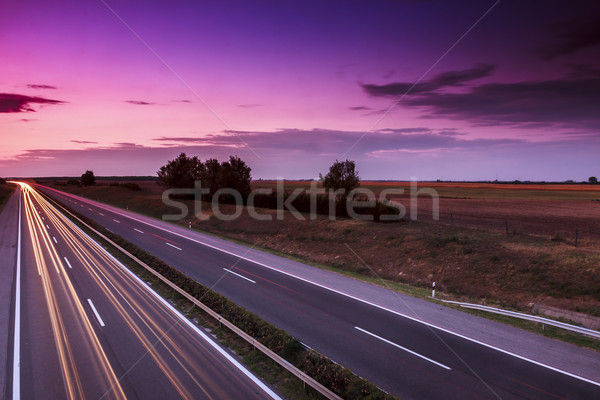 Cars speeding on a highway Stock photo © Fesus