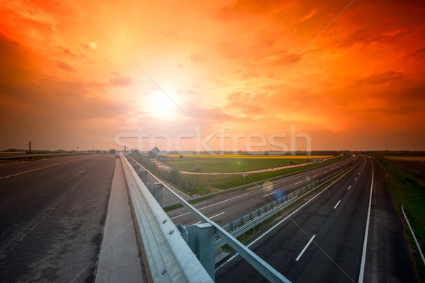 Autók száguld autópálya város autó út Stock fotó © Fesus
