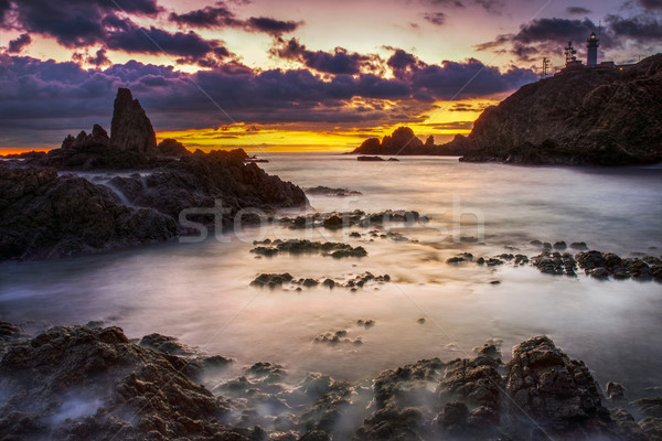 Sunset on the coast of the natural park of Cabo de Gata Stock photo © Fesus