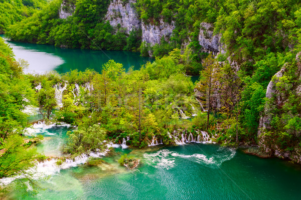 Aerial view  in Plitvice National Park Stock photo © Fesus