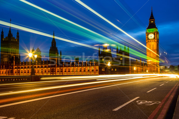 Big Ben nuit Londres maisons parlement ciel [[stock_photo]] © Fesus