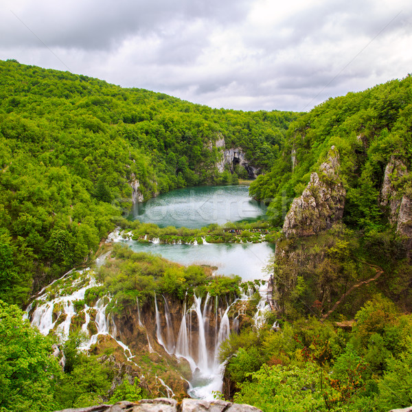 Waterfalls in Plitvice National Park Stock photo © Fesus