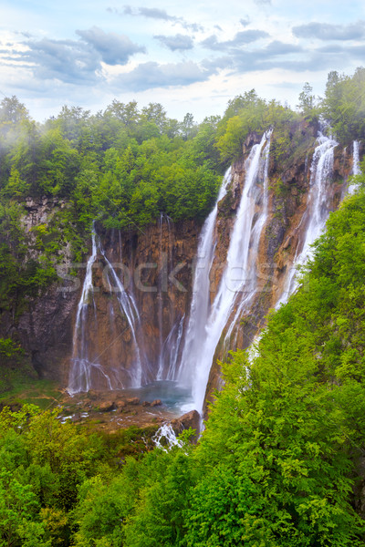 Wodospady parku Chorwacja drzewo drewna krajobraz Zdjęcia stock © Fesus