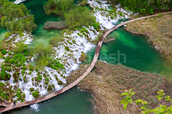 Boardwalk in the park Plitvice lakes Stock photo © Fesus