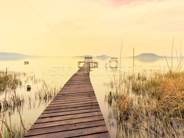 Muelle lago Balaton cielo Foto stock © Fesus