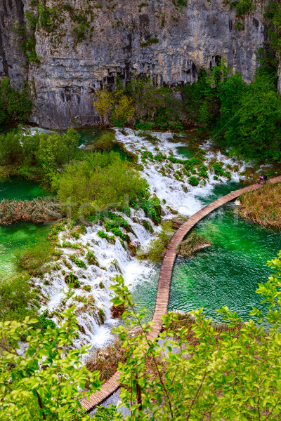 Waterfalls in Plitvice National Park Stock photo © Fesus