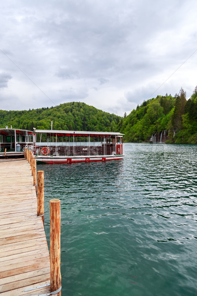 Stock photo: Ferry boats on Plitvice lakes pier, Croatia.