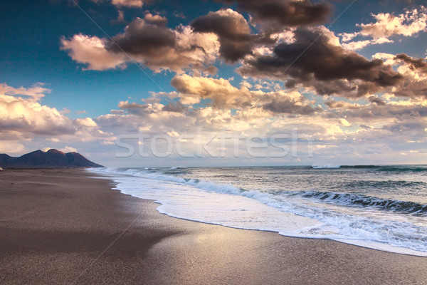 Meer Sonnenuntergang Strand natürlichen Park Himmel Stock foto © Fesus