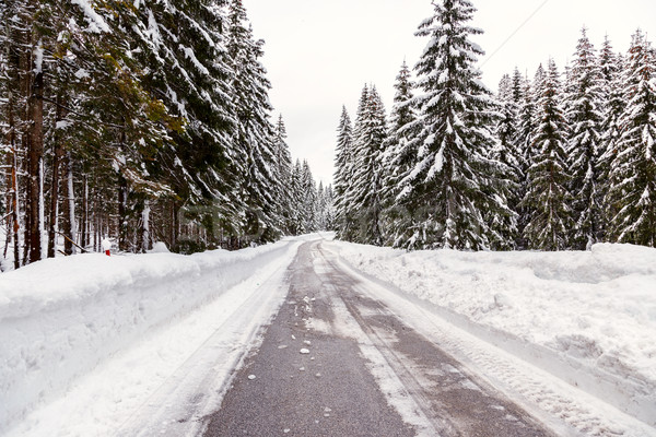 Invierno carretera naturaleza nieve azul libertad Foto stock © Fesus