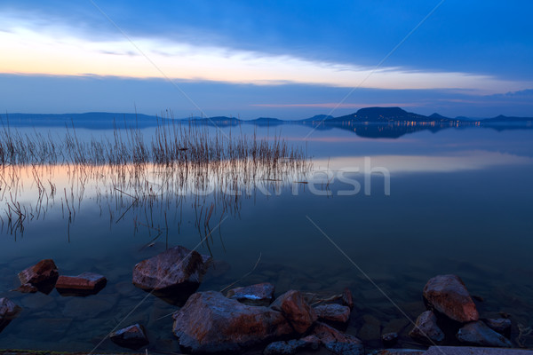 Lago bella tramonto cielo nubi sole Foto d'archivio © Fesus