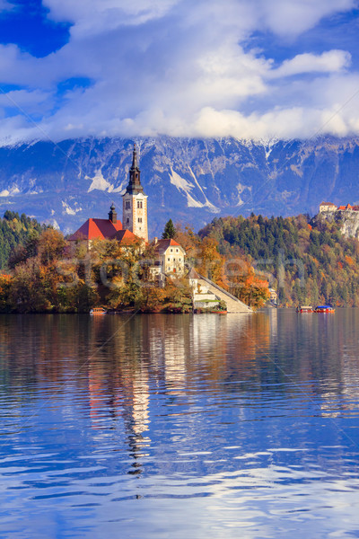 Lago Eslovenia Europa isla castillo montanas Foto stock © Fesus