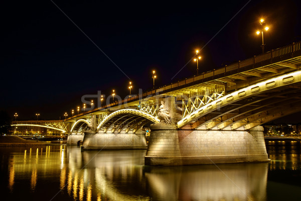 моста сумерки Будапешт город строительство закат Сток-фото © Fesus