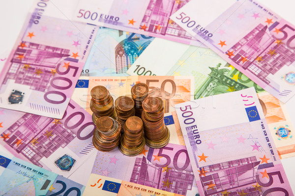 Argent euros pièces fond métal [[stock_photo]] © Fesus