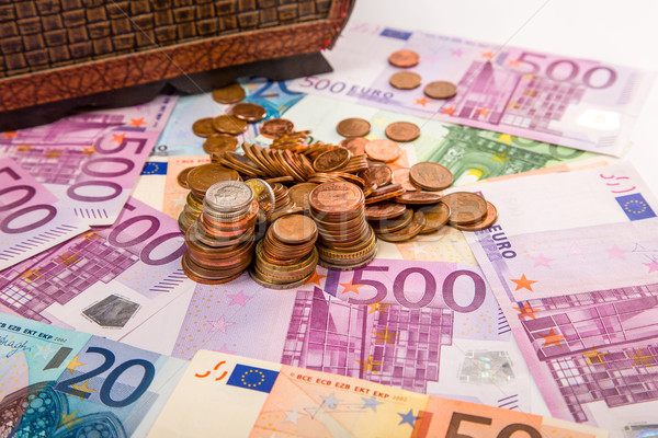 Money euro coins and banknotes Stock photo © Fesus